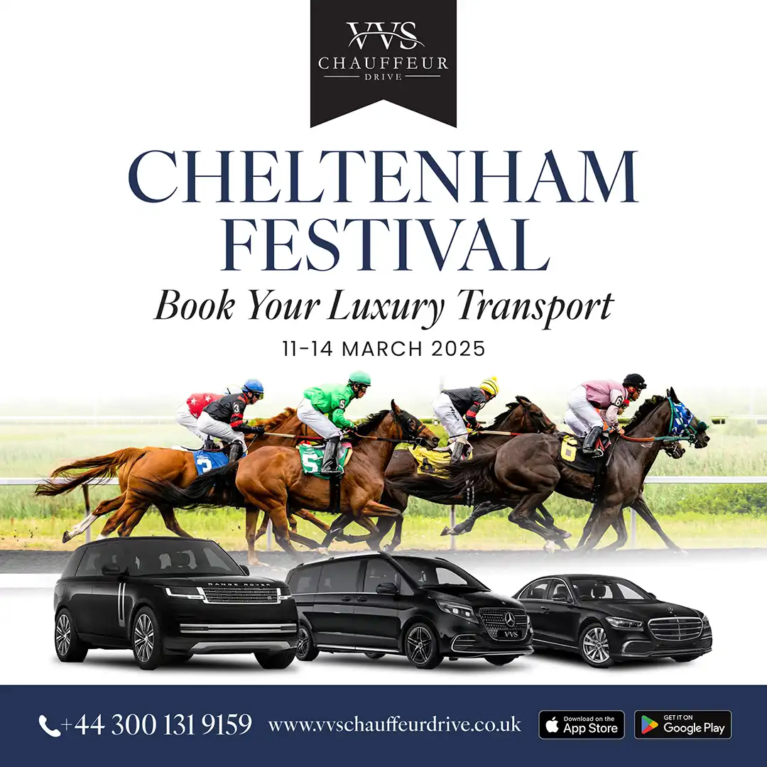 Chauffeur hire Cheltenham Festival 2025 by VVS Chauffeur Drive