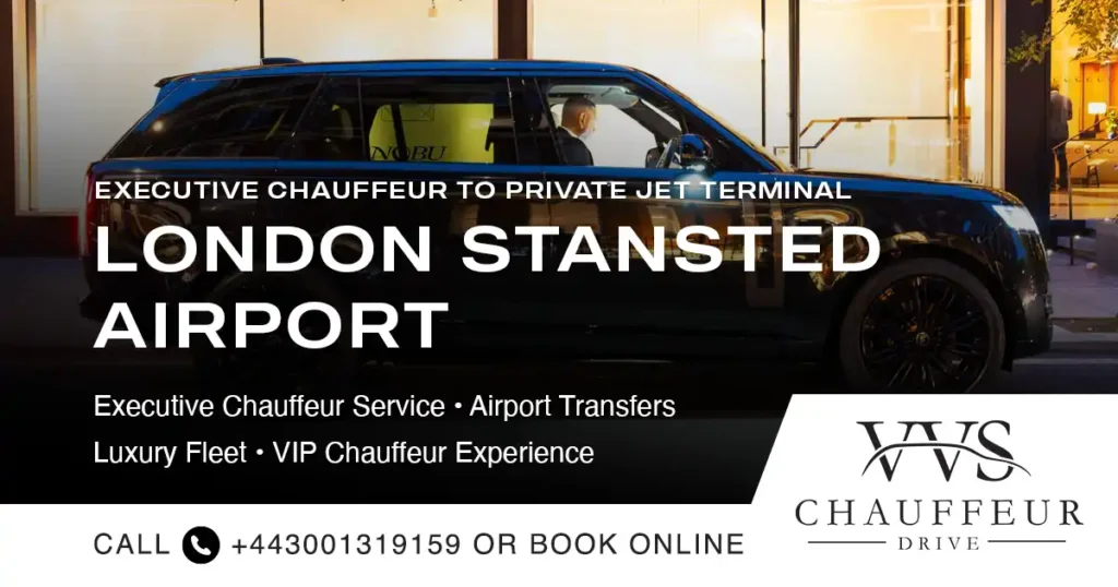 Executive chauffeur private jet terminal Stansted Airport